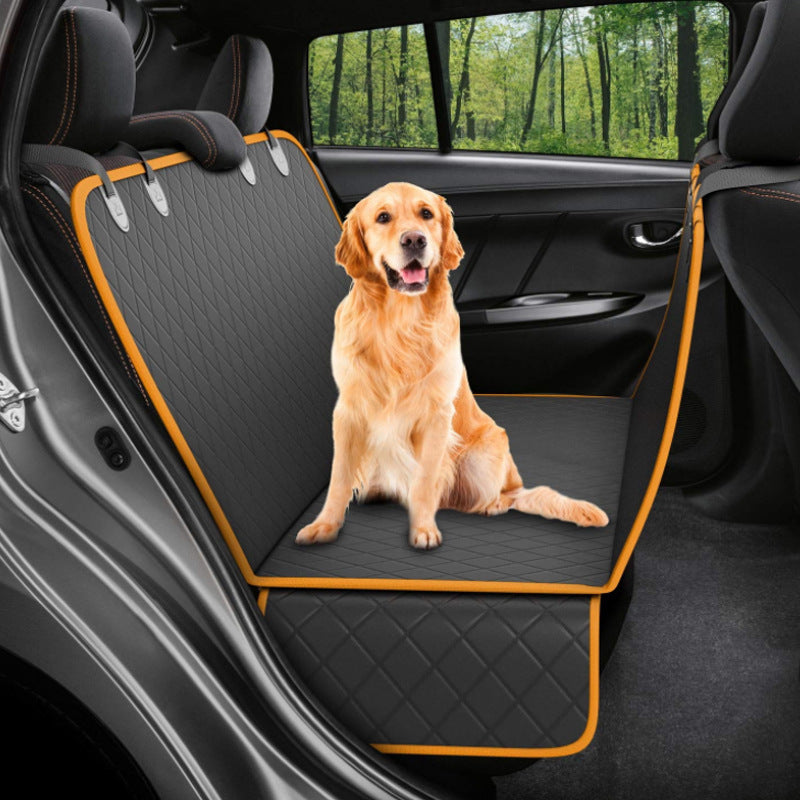 Dog Car Seat Cover Hammock with Mesh, Zipper & Pocket for Travel