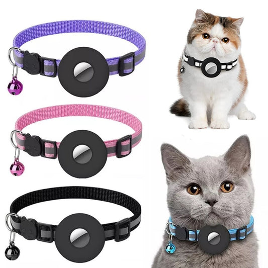 Reflective Waterproof Airtag Collar with Protective Holder for Pets