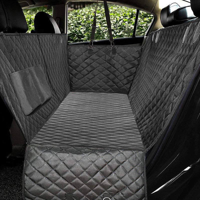 Dog Car Seat Cover Hammock with Mesh, Zipper & Pocket for Travel